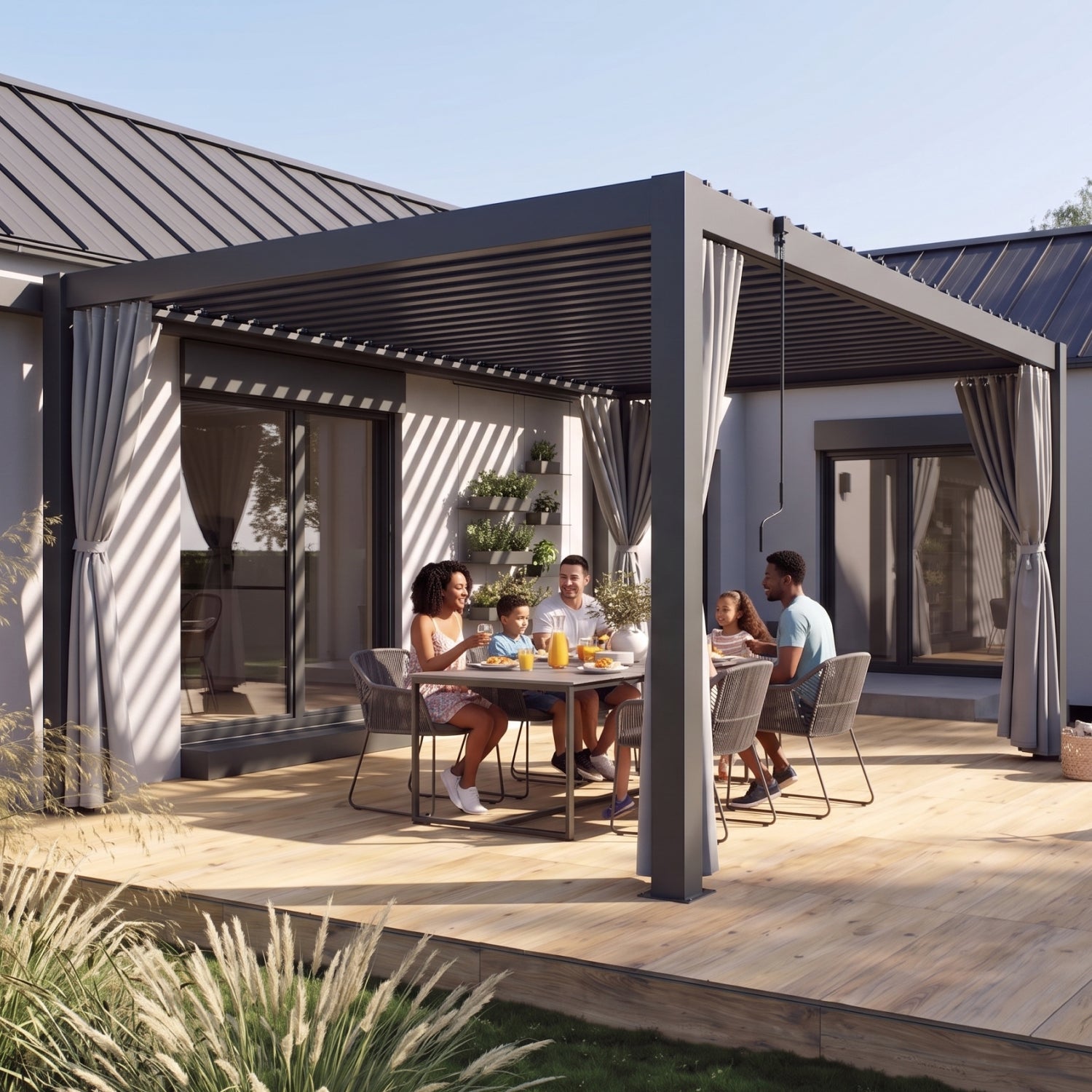 Louvered pergola